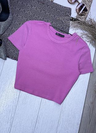 Літня футболка zara s m рожева футболка коротка бавовняна футболка зара жіноча футболка