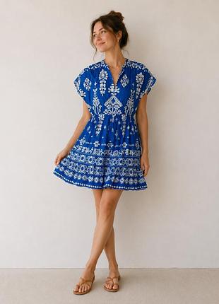 Стильна літня сукня zara в етно-стилі (100% бавовна)