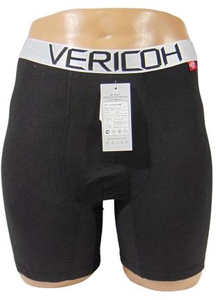 Мужские трусы боксеры удлиненные 4xl черные vericoh 1201