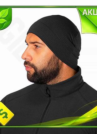 Ve шапка camotec beanie 3.0 new version polarheat чорна гіпоалергенна шапка для активного відпочинку п n6w_ver