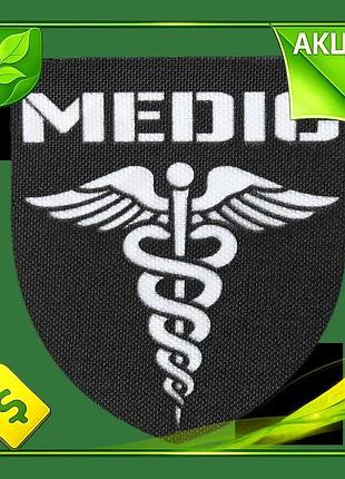 Ve шеврон medic camotec черный new version 7х8 см на липучке патч нашивка для военных и медиков n6w_ver