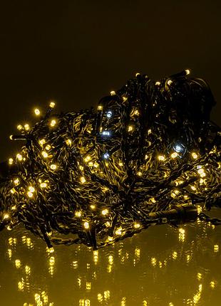 Гирлянда бахрома 25 м 405 led уличная для украшения фасадов черный провод желтый mc-0294