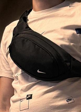 Бананка мужская черная nike, сумка спорт поясная нагрудная найк 2