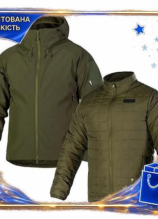 Dm комплект 2в1 куртка специфікація 2.2 camotec softshell з підстібкою олива зимовий одяг для чоловікі spe|lz