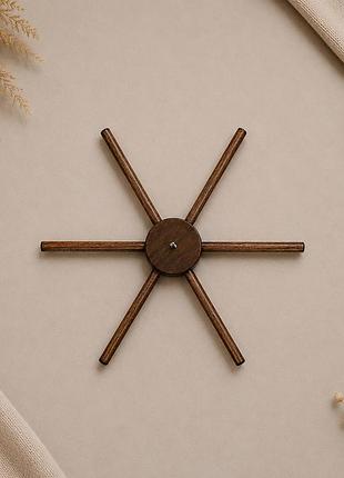 Основа крестовина для детского мобиля, 6 лучей, 28 см, коричневый