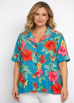 🌺✨яркая гавайская рубашка caribbean joe в идеальном состоянии! 2xl