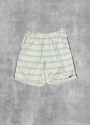Шорти nike оригінал в клітинку білі спортивні шорти найк дрі-фіт легкі літні