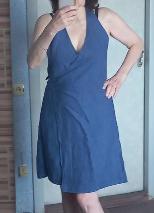 Лляна сукня на запах