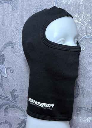 Черная балаклава подшлемник teamsport фирменная маска для картинга авто мото зимнего спорта