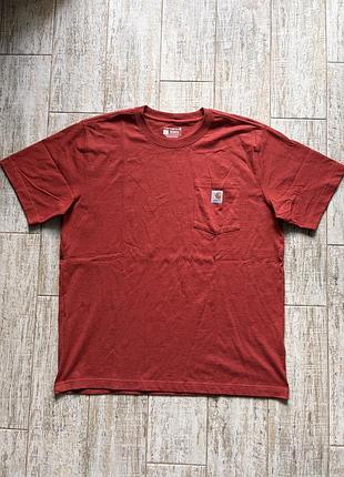 Базова футболка carhartt pocket tee red (relaxed fit) розмір l