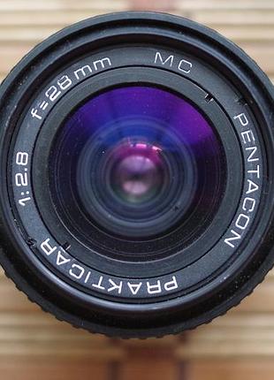 Объектив pentacon prakticar 2.8 28mm mc (байонет praktica pb)