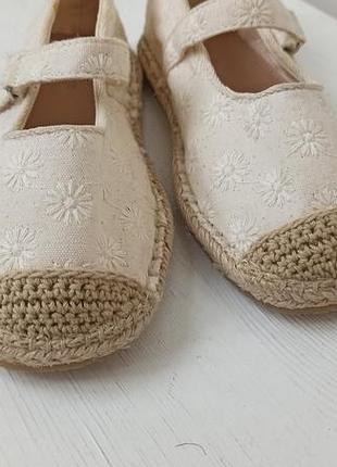 Балетки zara kids 28 размер летние эспадрильи для девочки бежевые