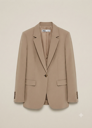 🤎роскошный приталенный жакет zara в цвете "кемел" (light camel)