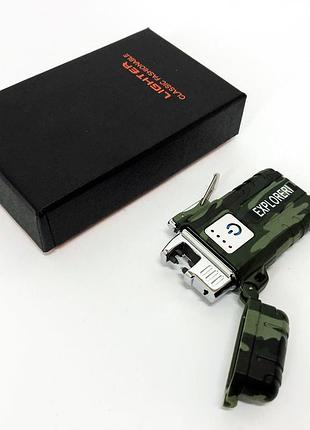 Запальничка імпульсна jl317 explorer, вітрозахисна запальничка, запальничка юсб з гравіюванням