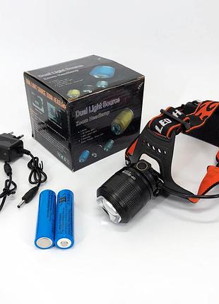 Налобный тактический фонарик police bl-2199-t6, мощный аккумуляторный фонарик налобный, главный фонарик