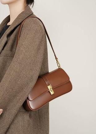 Niche baguette leather bag. жіноча сумка чорна з натуральної шкіри!