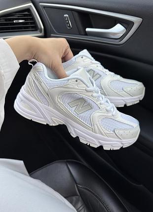 Стильные женские кроссовки new balance 530 full white premium
