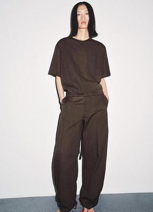 Блузка топ в полоску из льна zara - xs, s