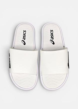 Asics slide
• white black •