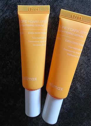 Сироватка для вирівнювання тону та рельєфу шкіри celimax pore+dark spot brightening serum 10 мл