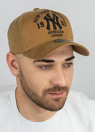 Бейсболка трекерка пятиклинка мужская new york yankees (1557) braxton кемел + черный 56-60