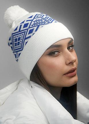 Шапка «skier» (7217) braxton белый + электрик 56-59