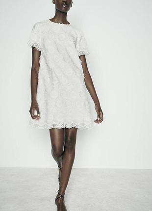Роскошное новое белое платье zara в размере м
