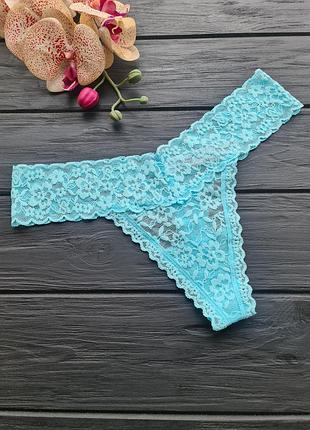 Кружевные трусики lace thong panty victorias secret