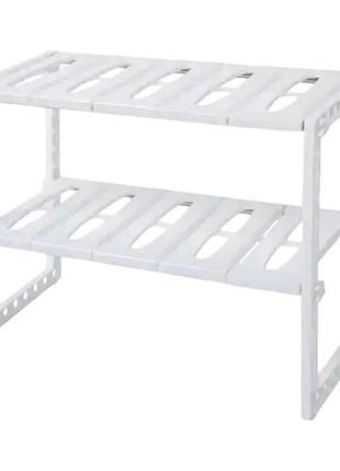 Полиця під раковину для зберігання кухонного приладдя kitchen rack біла