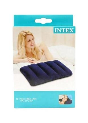 Подушка надувная 43х28х9см intex 68676 np синяя