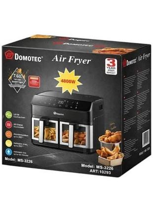 Аерофритюрка domotec ms-3226 4800w 7,5+7,5л чорна