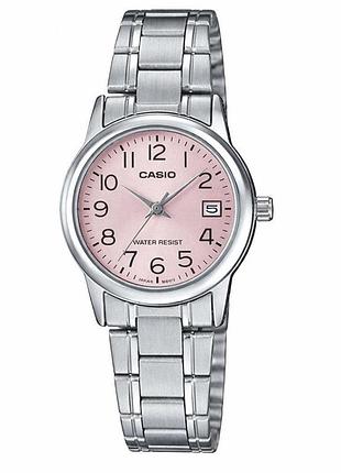 Женские наручные часы casio ltp-v002d-4b серебристо-розовые