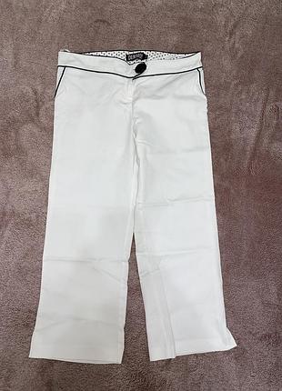 Білі брюки жіночі широкі 40 р. штани класичні denim co