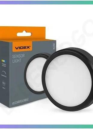 Акумуляторный led светильник с датчиком движения videx vl-nl090b черный 3000к 4000к 6500к для освещени sku_vendorcode
