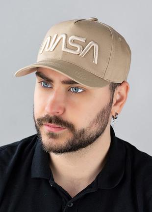 Мужская кепка - трекерка "nasa "(1528) braxton бежевый 56-60