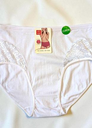 Женские трусы слипы хлопок uokin больших размеров 3xl- 5xl 5xl, белый