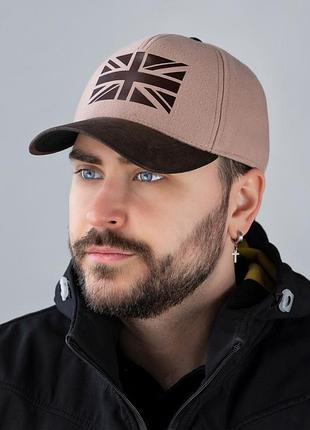 Бейсболка кашемировая braxton "royal", козырек экокожа, накатка (6103-1) braxton темно-бежевый 56-59