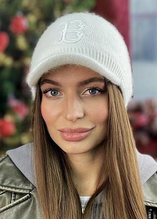 Пушистая теплая бейсболка «simbol» (4955-2) braxton белый 56-59
