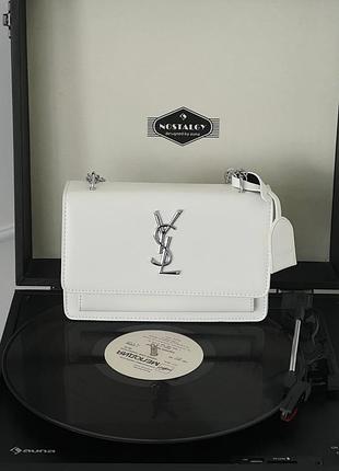 Сумка для жінок ysl біла з еко-шкіри