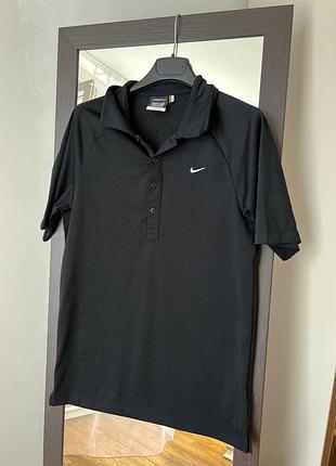 Чоловіча чорна футболка поло nike dri-fit s–m — оригінал, ідеальний стан