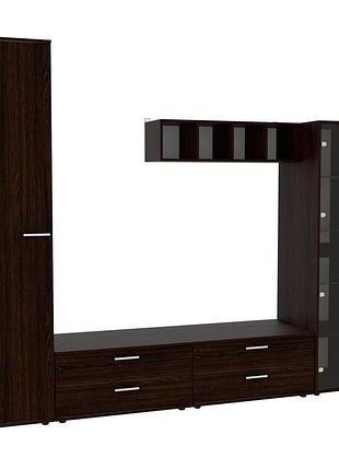 Стенка в гостиную hugo-4, венге магия, 2480х520х2120