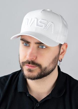 Мужская кепка - трекерка "nasa "(1528) braxton белый 56-60