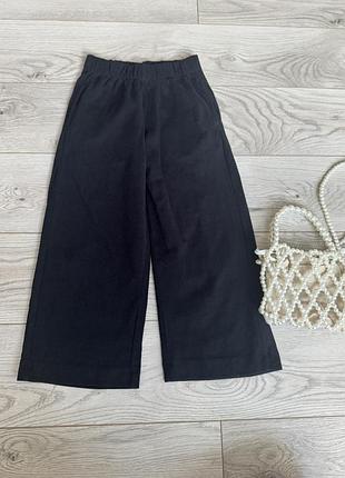 Чорні штани бавовняні широкі zara