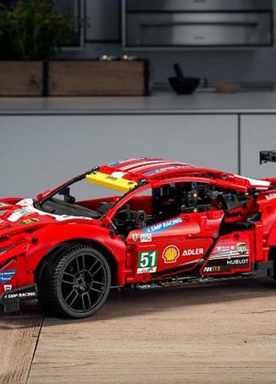 Конструктор technic ferrari 488 gte (42125) — 1700+ деталей, масштаб 1:8 (≈50×22×14 см)