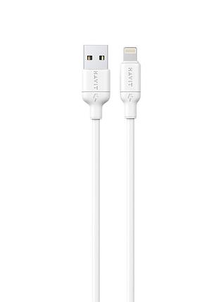 Кабель usb - lightning havit cb675 2a 1м white (силиконовый)
