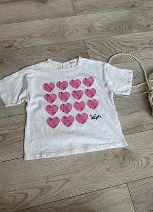 Футболка zara з сердечками