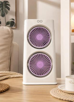 Вентилятор настольный double-ended spray fan с led подсветкой белый