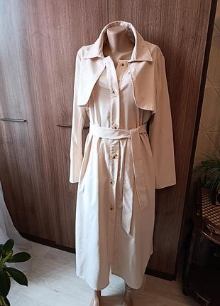 Плащ длинный женский светлый shein pp eur 44 полиэстер