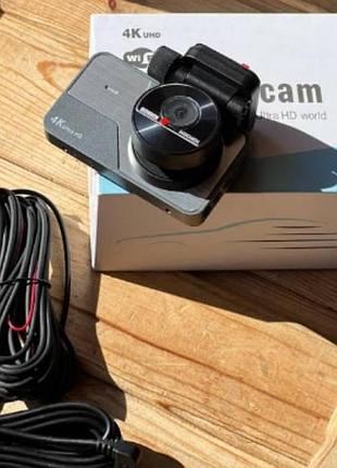 Видеорегистратор автомобильный 4k uhd wifi dash cam vidure черный