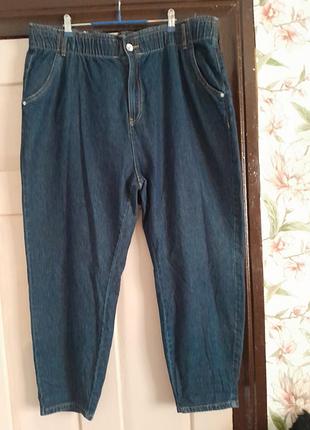 Фирменные классные джинсы мом,на резинке,размер20